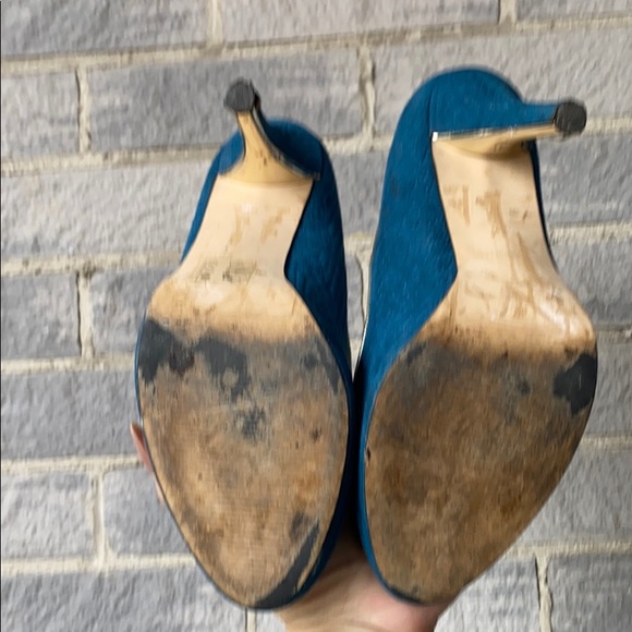 SPRING Teal and gold pinup heels - Picture 14 of 15